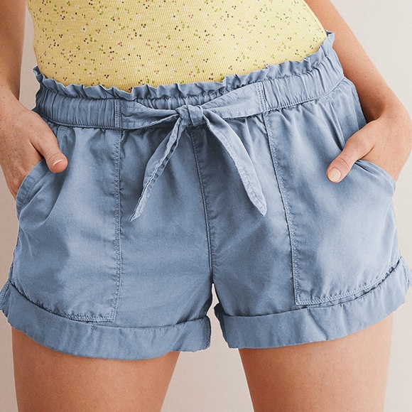 SantAli Pants - Blue shorts with pockets